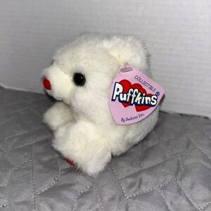 Puffkins Hugs the Bear Red Heart Paws Small 4” Plush Swibco 1994 Vtg w/Ear Tag
